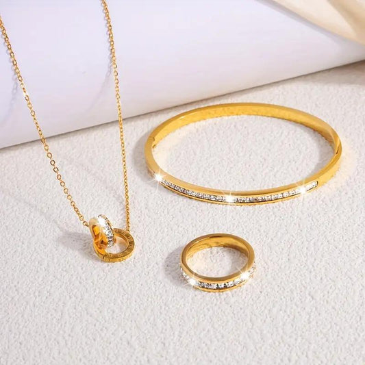 Modern Roman Geometric Jewelry Set