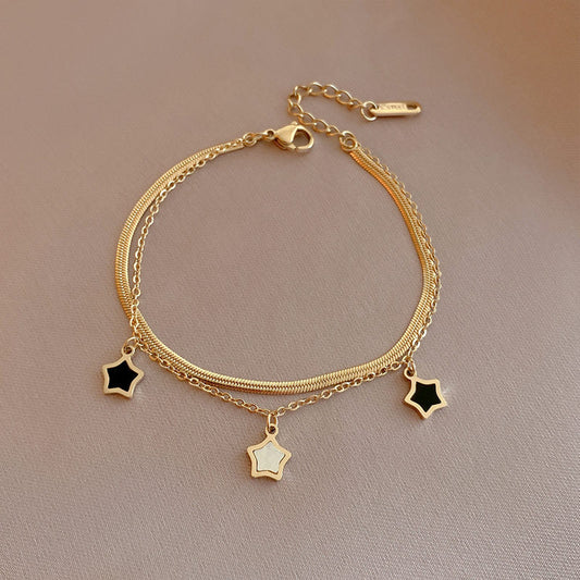 PVD Gold Star Titanium Bracelet