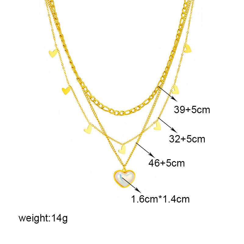 Minimalist 18K Gold Heart Layered Necklace